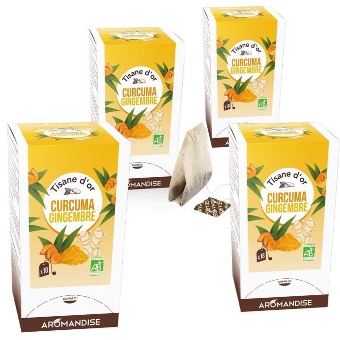 Organiczna herbata ziołowa z kurkumą i imbirem 72 saszetki