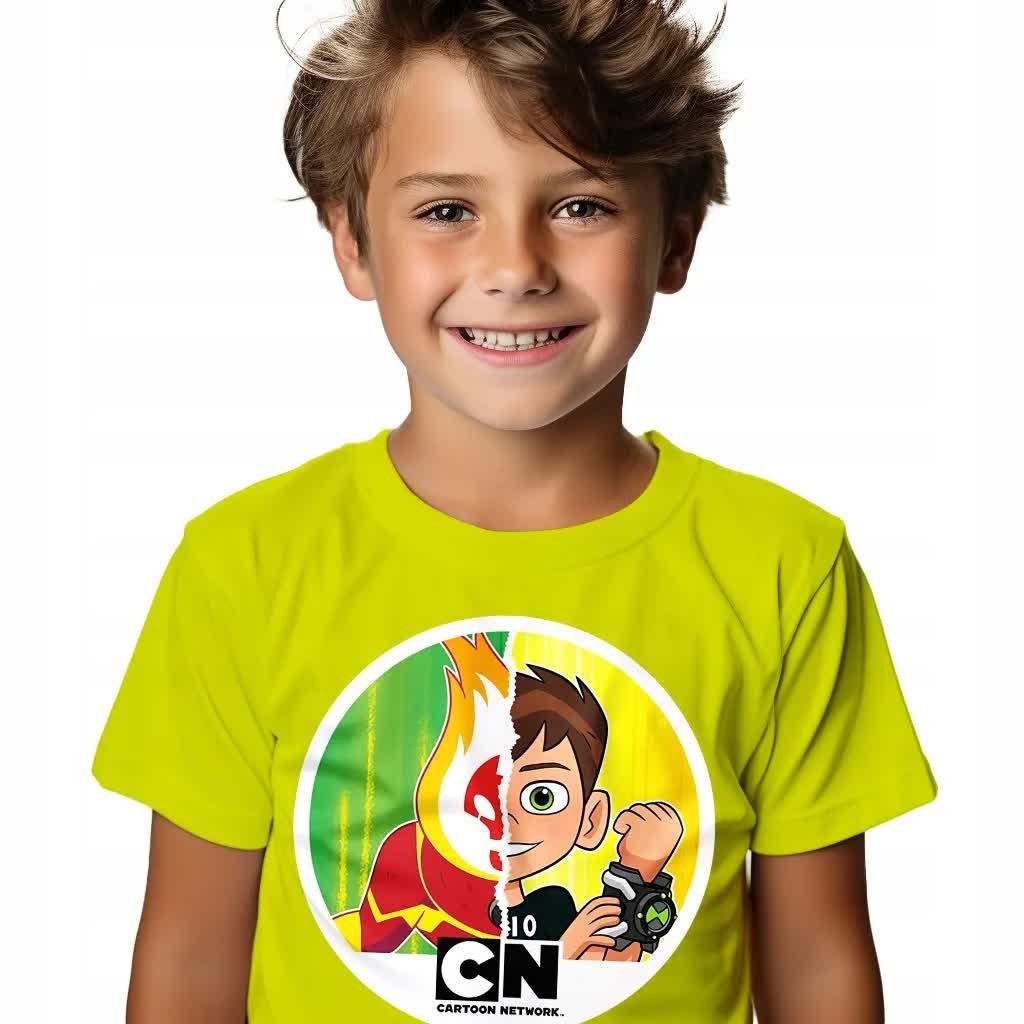 KOSZULKA T-SHIRT LIMETKA PREZENT Z BEN 10 SZARA KOMÓRKA ROZMIAR 134 WZORY