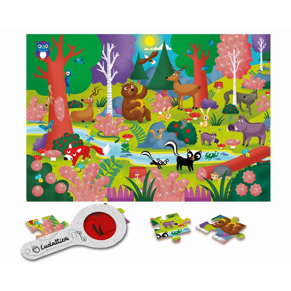 Ludattica Puzzle dla dzieci z ukrytymi motywami Las