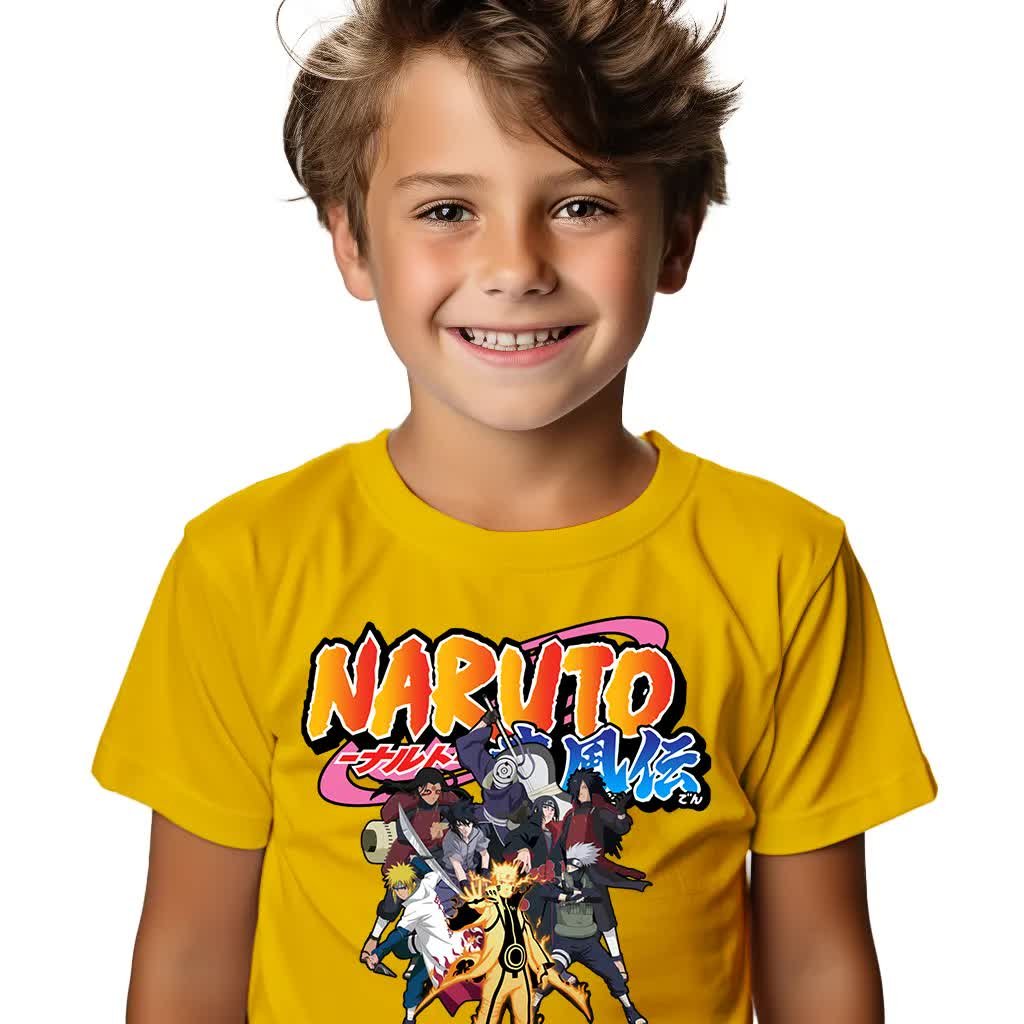 KOSZULKA T-SHIRT DZIECIĘCA ŻÓŁTY NA PREZENT NARUTO ROZMIAR 146 RÓŻNE WZORY