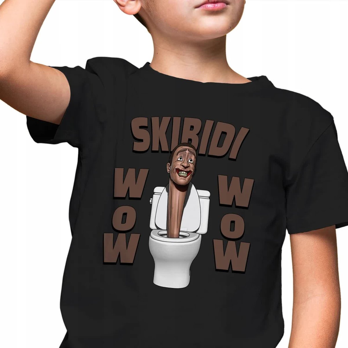 KOSZULKA T-SHIRT DZIECIĘCY Czarny Śmieszny Prezent SKIBIDI TOILET Wzory 134