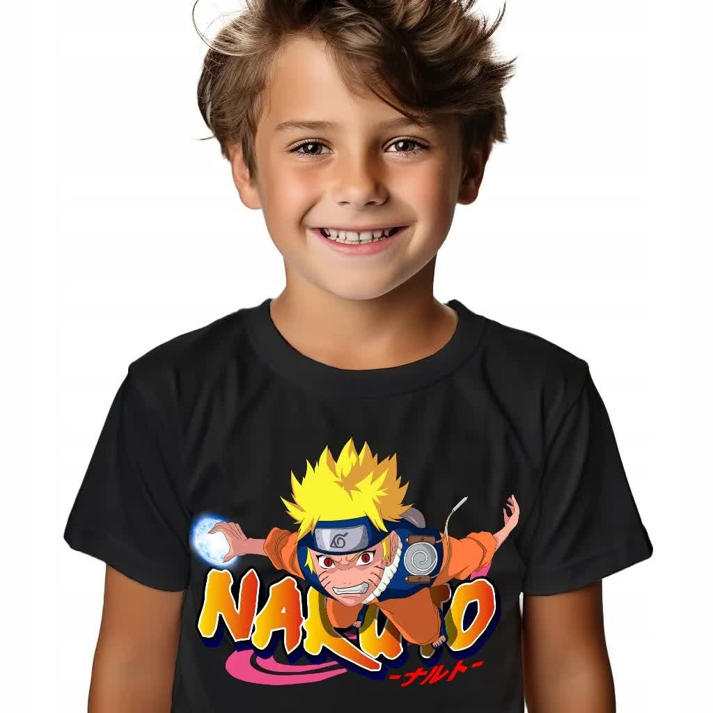 KOSZULKA T-SHIRT DZIECIĘCA CZARNY PREZENT ŚWIĘTA NARUTO ROZMIAR 134 WZORY