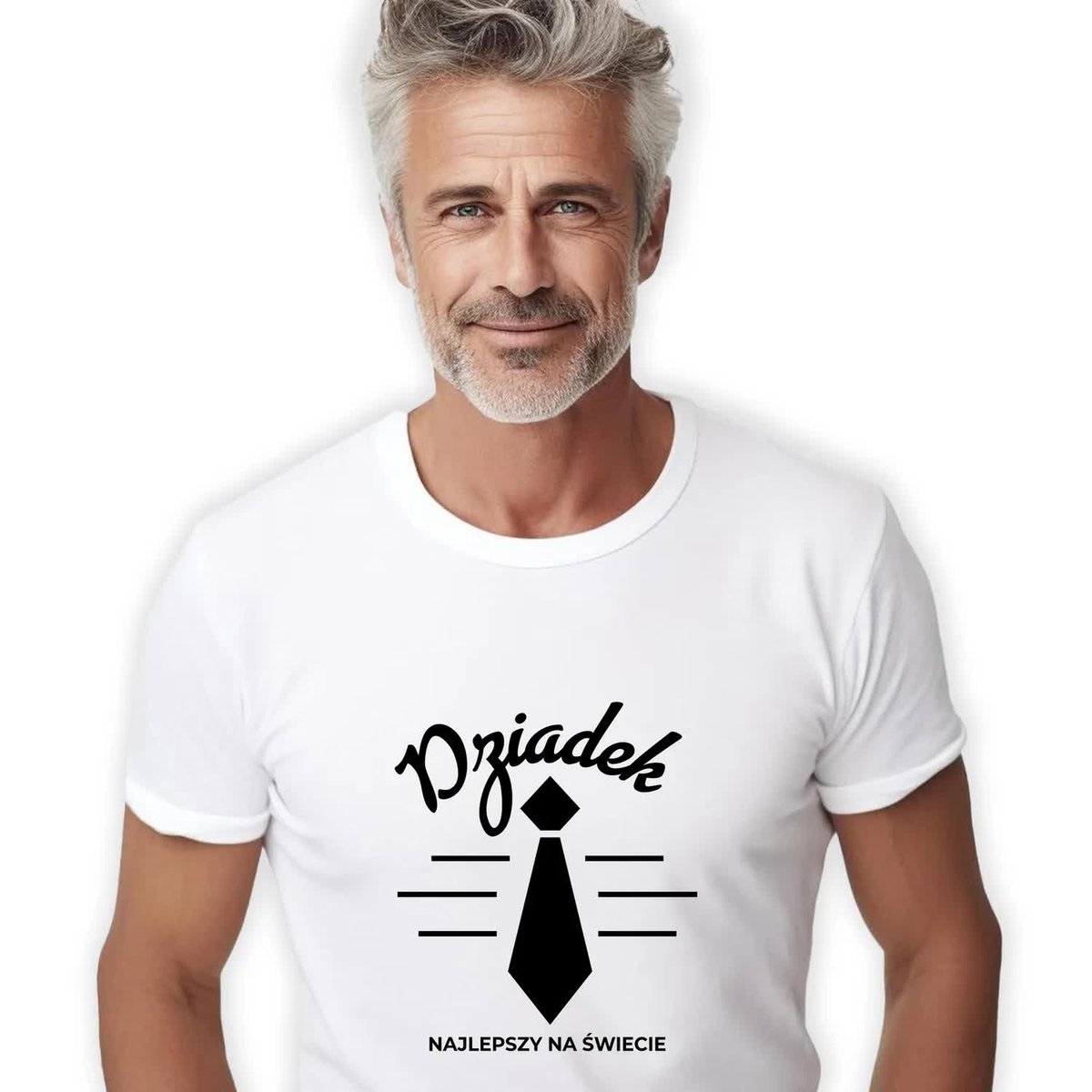 Koszulka T-Shirt S Dziadek Elegancki Krawat Prezent Dzień Dziadka Wzory