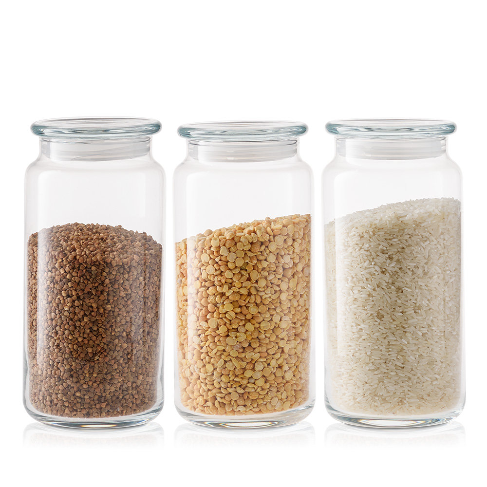 Zestaw pojemników szklanych do przechowywania PURE z pokrywką 20 cm