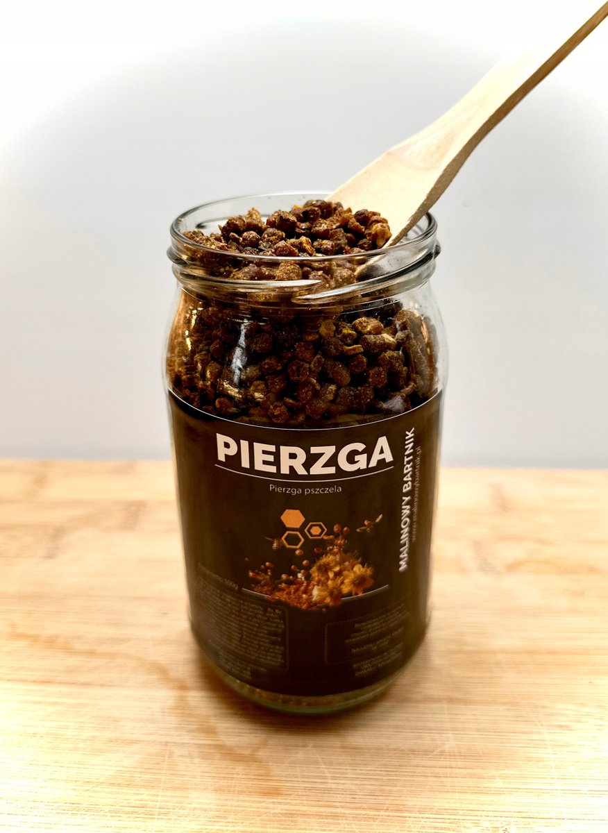 PIERZGA PSZCZELA 500g - Świeża w słoju z własnej pasieki
