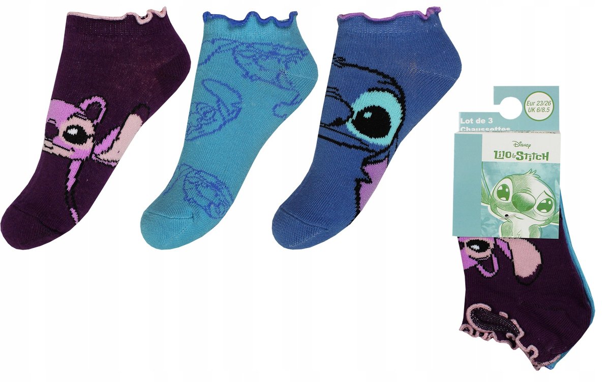 LILO I STITCH FILMOWE STOPKI DLA DZIEWCZYNKI Z FALBANKĄ ZESTAW 3-PARY 27/30