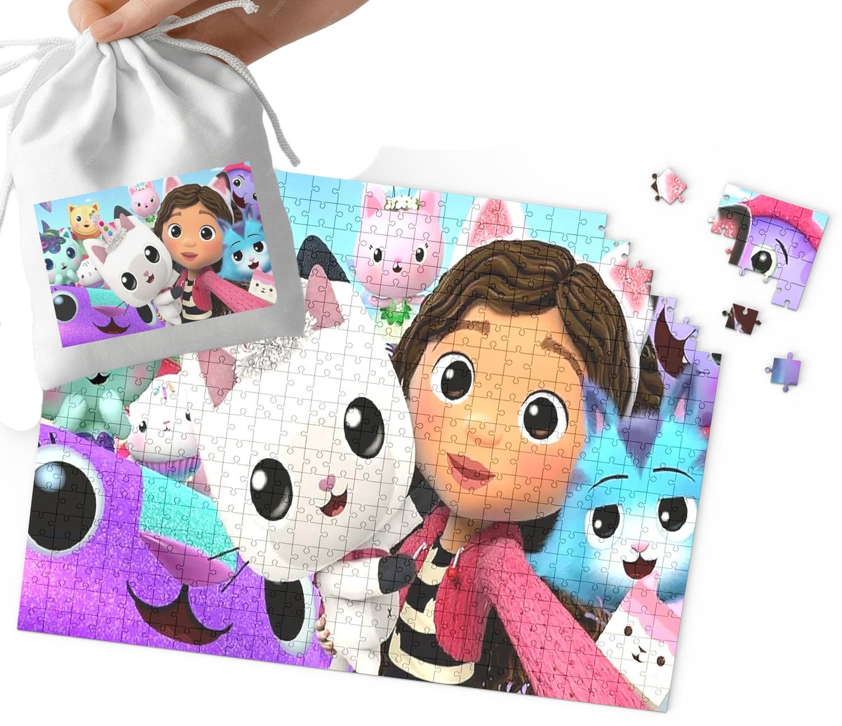 Puzzle - Koci Domek Gabi Wzory Z Bajek Dla Dzieci 70El + Woreczek