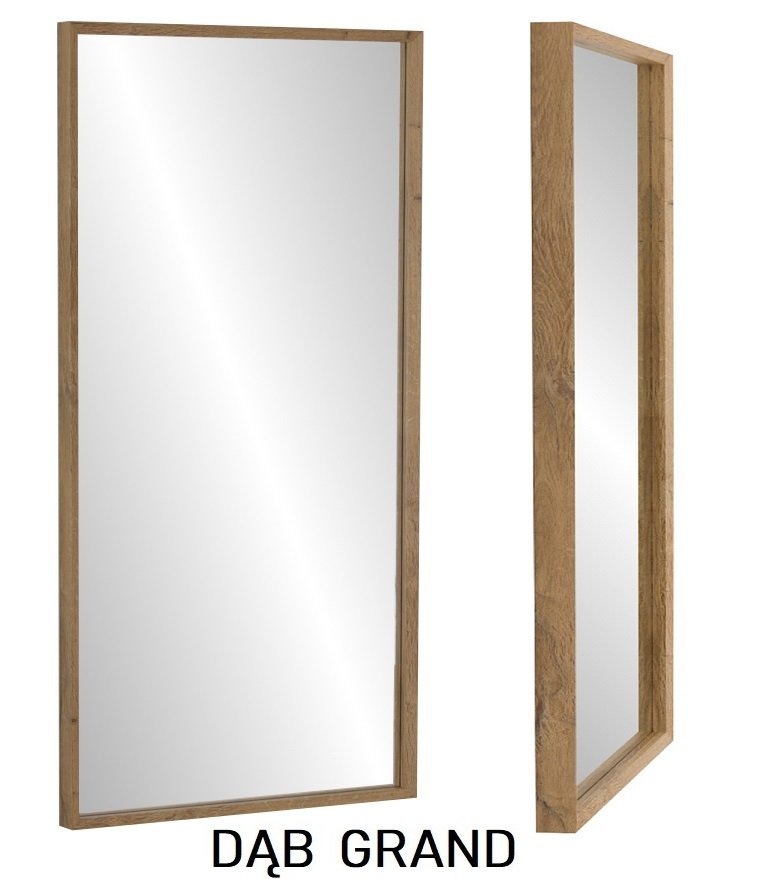 Lustro wąska kasetonowa rama MDF 120x60 dąb grand PREMIUM