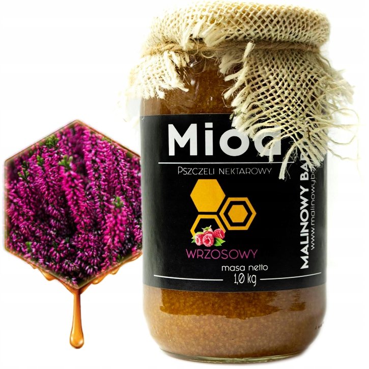 MIÓD WRZOSOWY 1 KG - Gęsty Prawdziwy Naturalny, Eksluzywny Zbiory 2024r.