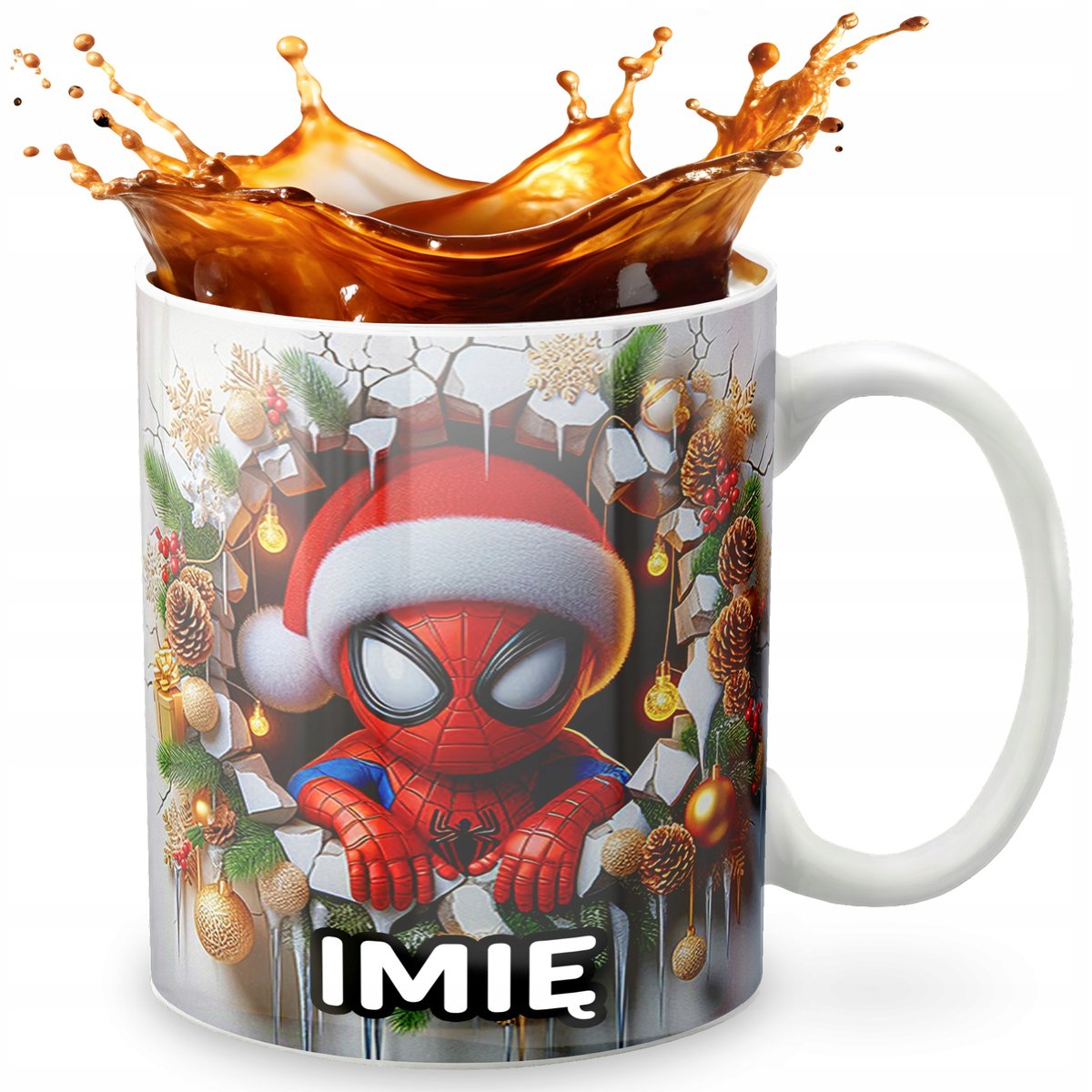 KUBEK 330ml Z GRAFIKĄ PREZENT NA ŚWIĘTA WZORY - AVENGE SPIDER VENOM + IMIĘ