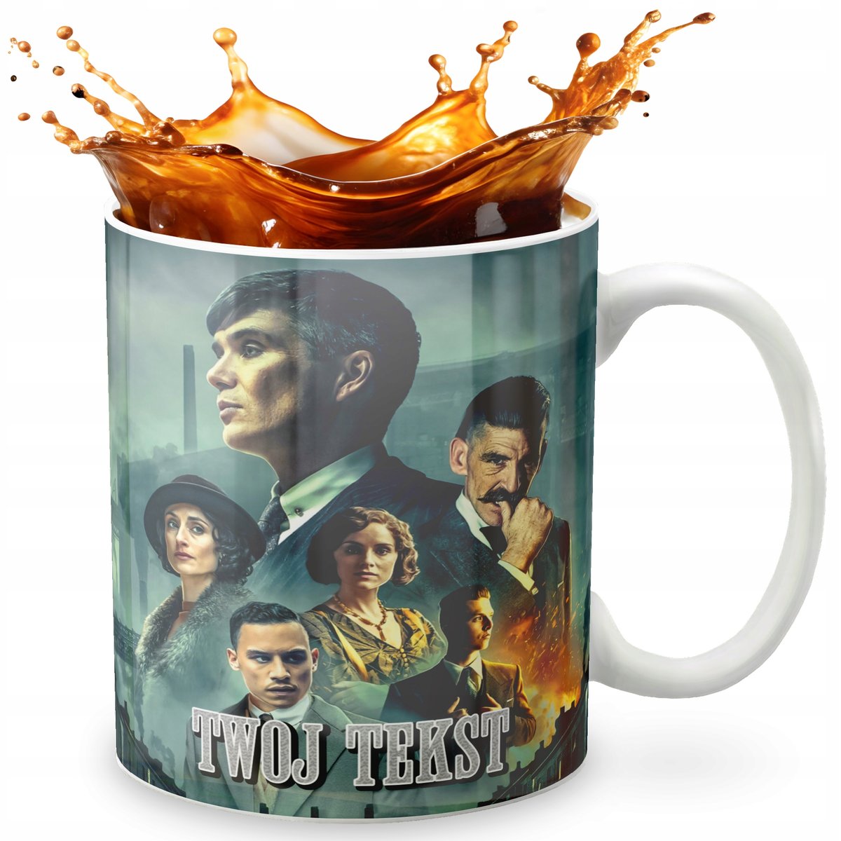 KUBEK 330ml GRAFIKA PREZENT ŚWIĘTA WZÓR SERIAL PEAKY SHELBY IMIĘ