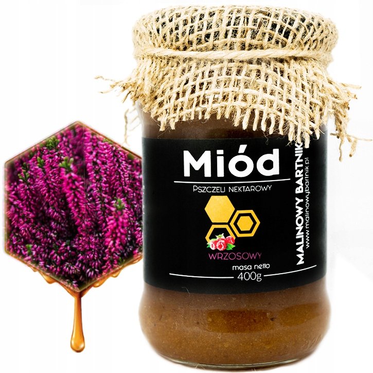 MIÓD WRZOSOWY 400 g - Gęsty, Prawdziwy Świeży właściwości manuka 2024r