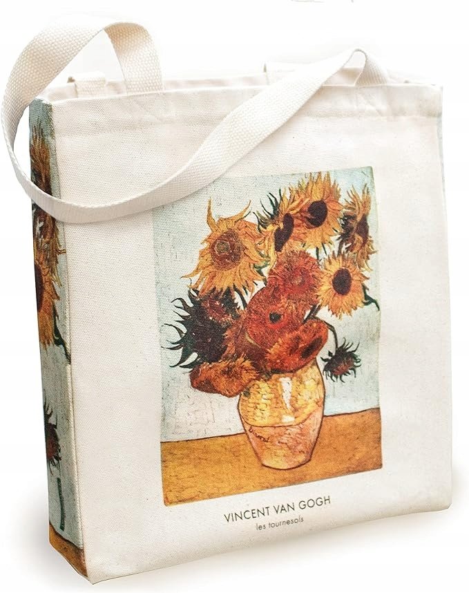 Torba Tote Bag Torebka Dla Kobiet Mężczyzn Bawełna Zamek Kieszeń Van Gogh