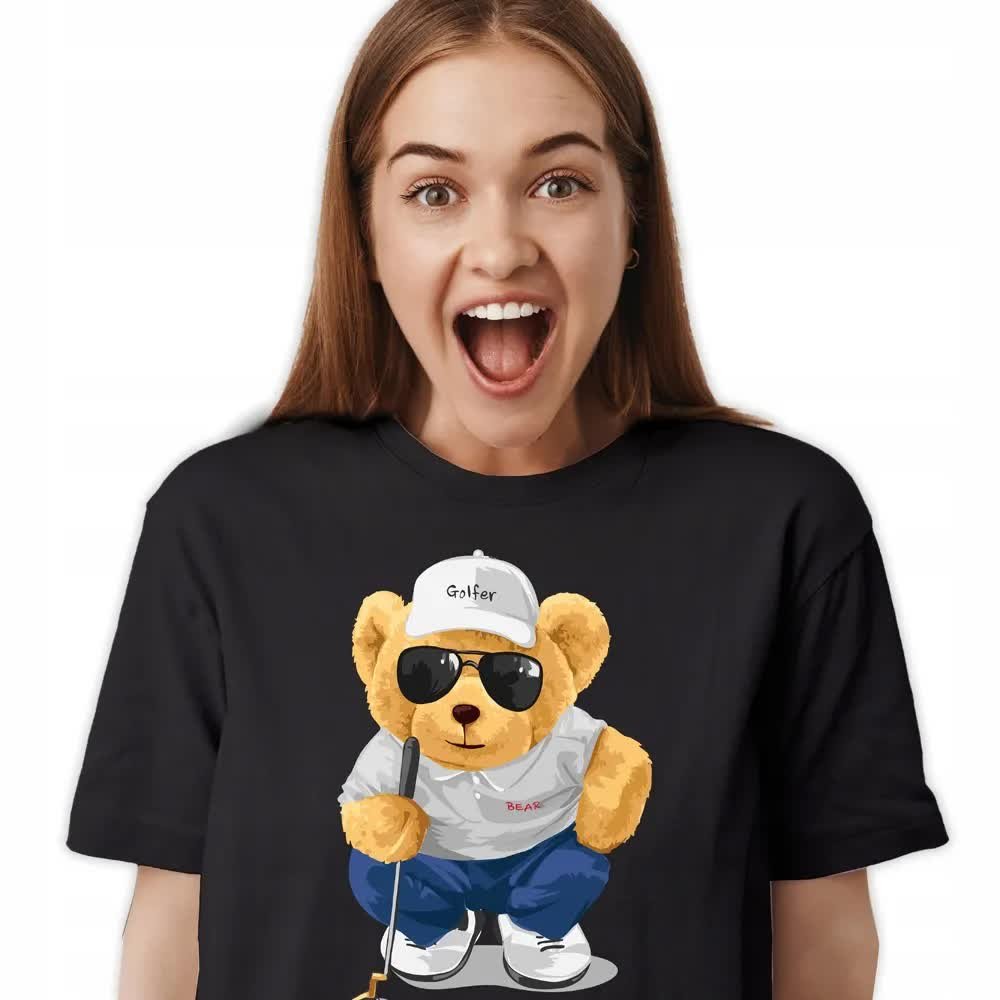 KOSZULKA Damska M Golf Miś Pluszak Wiele Wzory