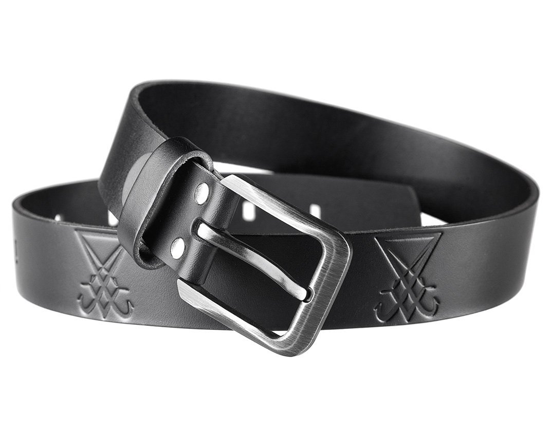 pasek LUCYFER BLACK, skórzany-L