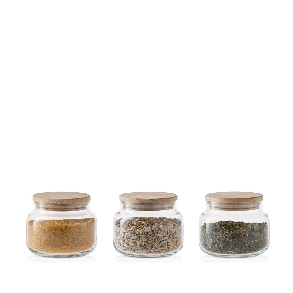 Zestaw pojemników szklanych do przechowywania PURE z pokrywką 7,5 cm