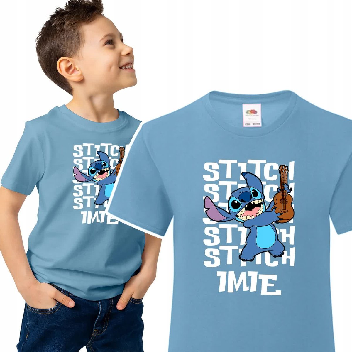 Tshirt Dziecięcy 146-152 Lilo i Stitch Niebies Wz