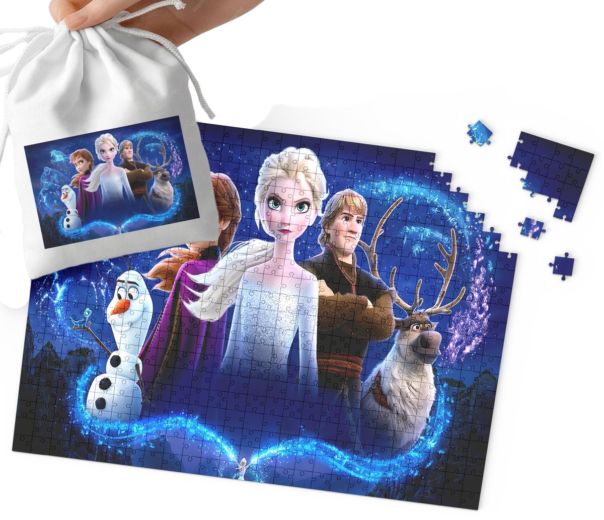 Puzzle Tradycyjne - Kraina Lodu Wzory Z Bajek Dla Dzieci 70El + Woreczek