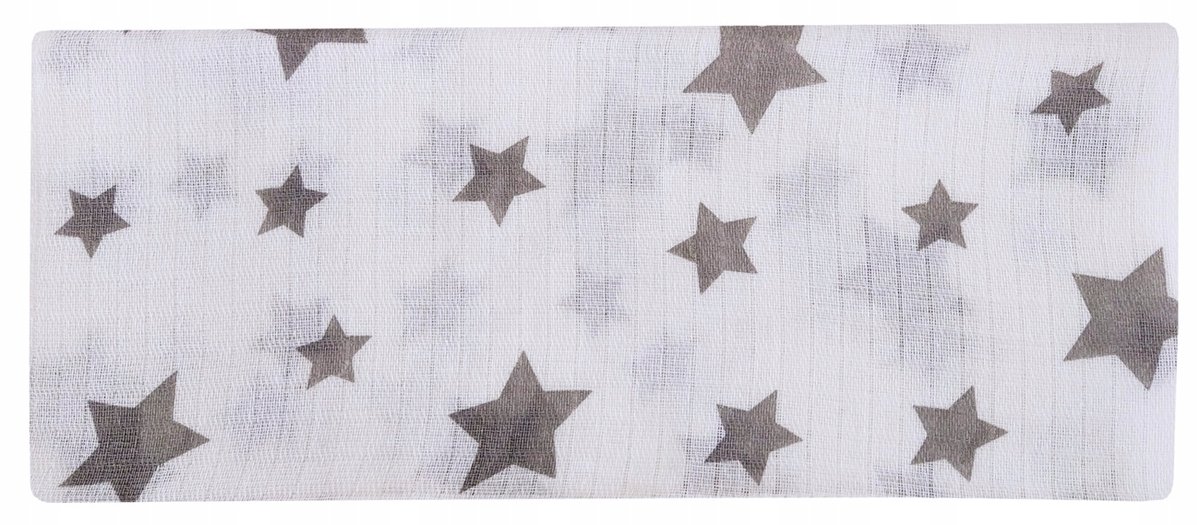 PIELUCHA pieluszka tetrowa POLSKA gwiazdki szare