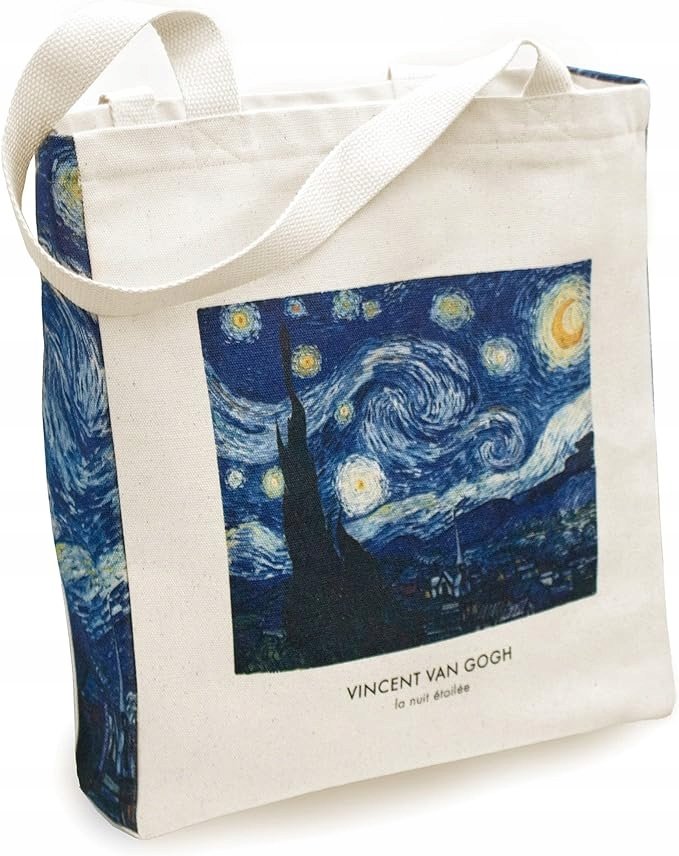 Torba Tote Bag Torebka Dla Kobiet Mężczyzn Bawełna Zamek Kieszeń Van Gogh