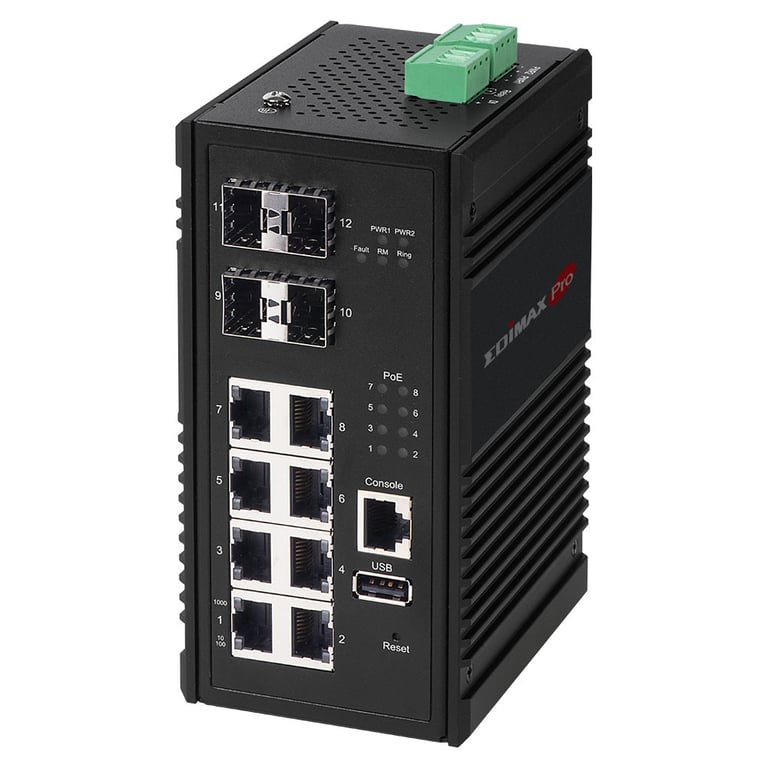 Edimax IGS-5408P łącza sieciowe Zarządzany Gigabit Ethernet (10/100/1000) Obsługa PoE Czarny IGS-5408P IGS-5408P