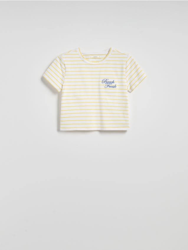 Reserved - T-shirt w paski - wielobarwny