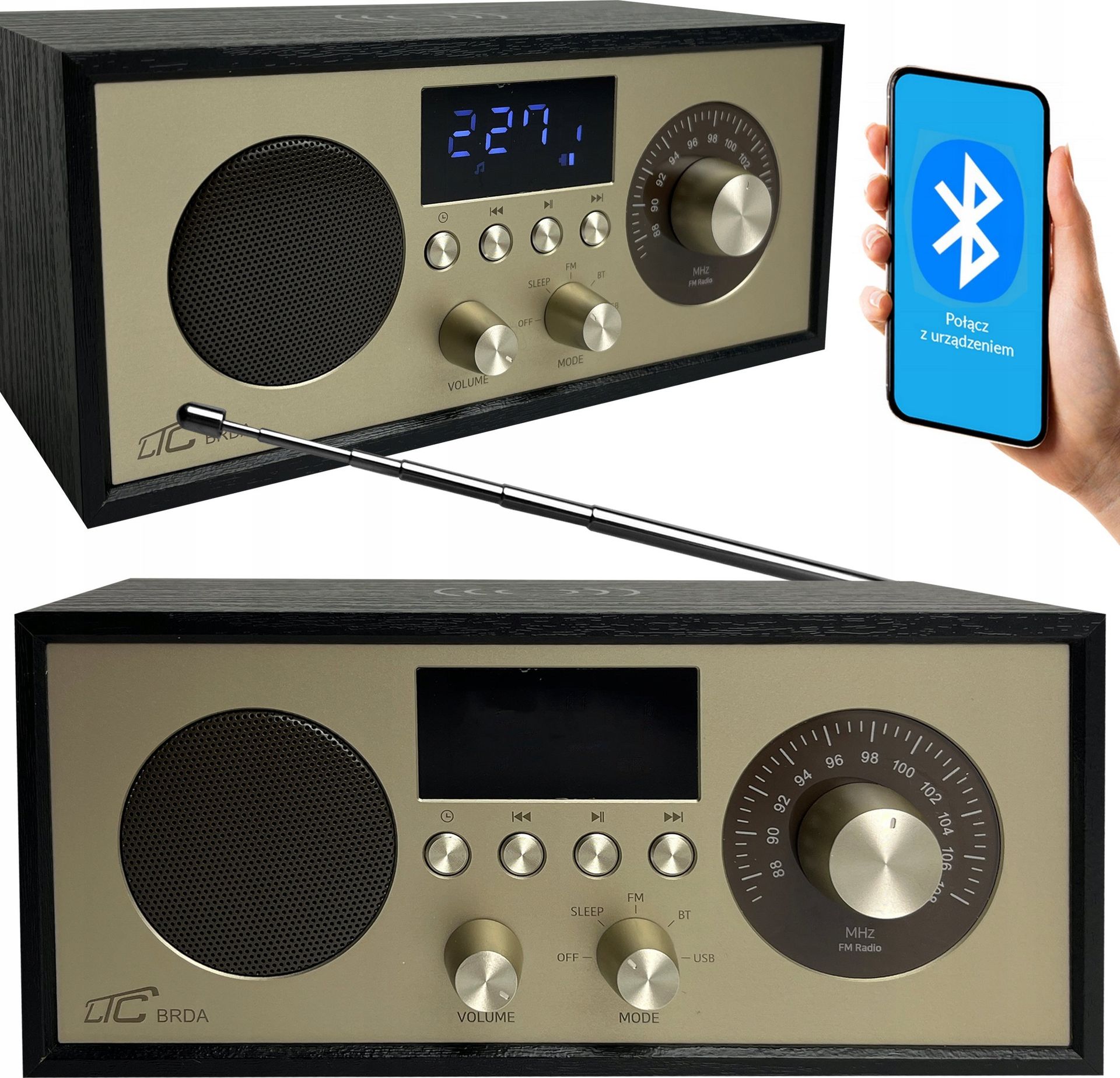 LTC Brda FM/BT/USB czarno-złote