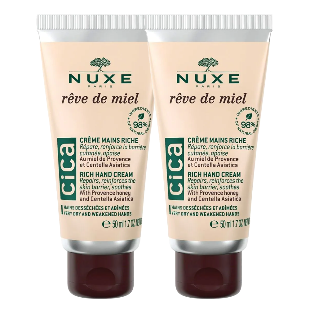 Nuxe Reve de Miel Cica, krem do rąk i paznokci, 2 x 50 ml