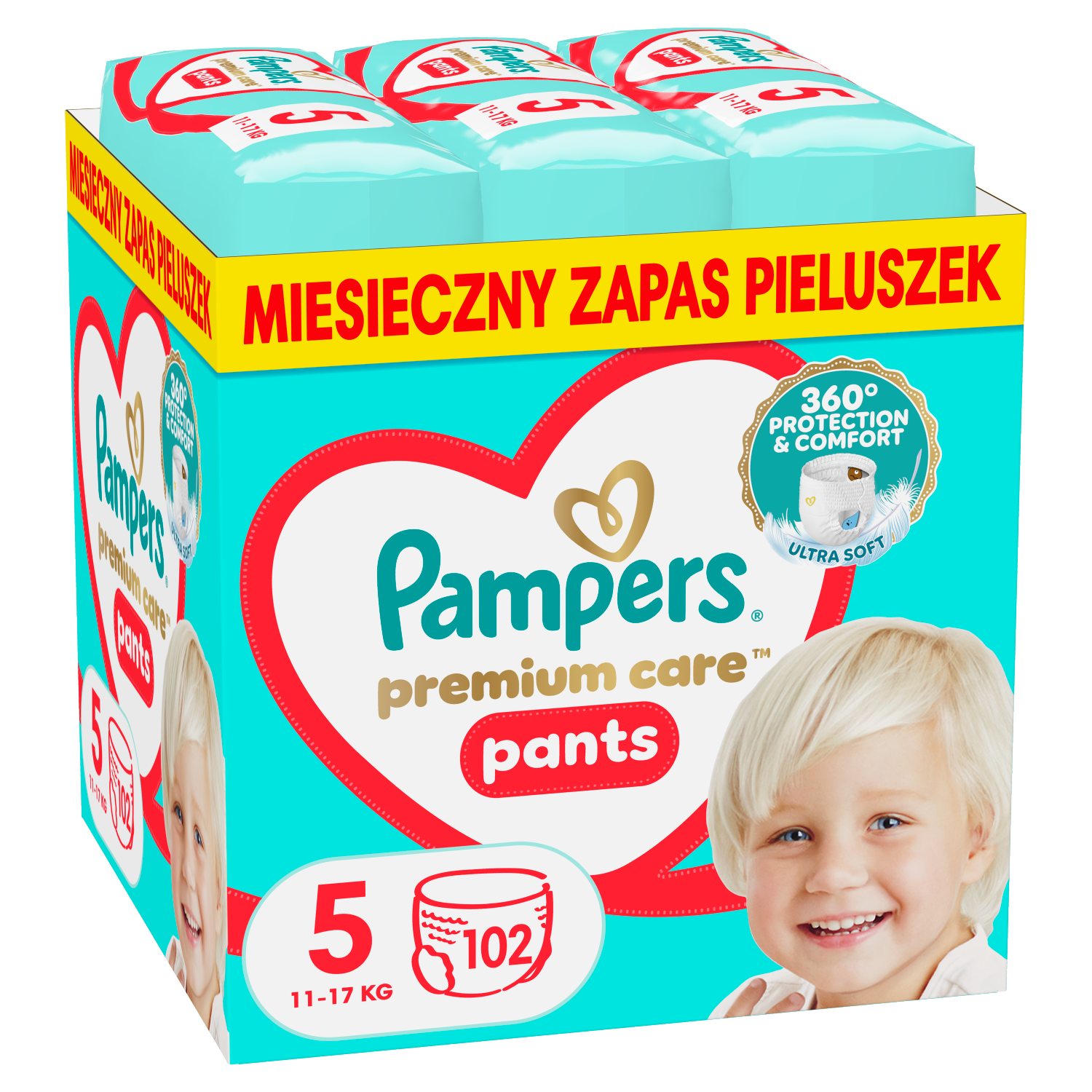Pampers Premium Care Pants pieluchomajtki rozmiar 5 12-17 kg 102 sztuki