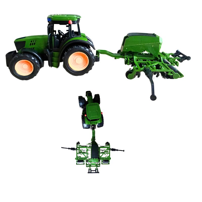 Traktor Ciągnik Zabawka Dla Dzieci Z Siewnikiem Gospodarstwo Farma