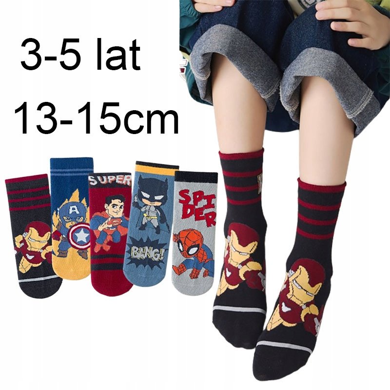 SKARPETY dziecięce BAWEŁNIANE skarpetki IRON MAN 13-15cm avengers 3-5lat