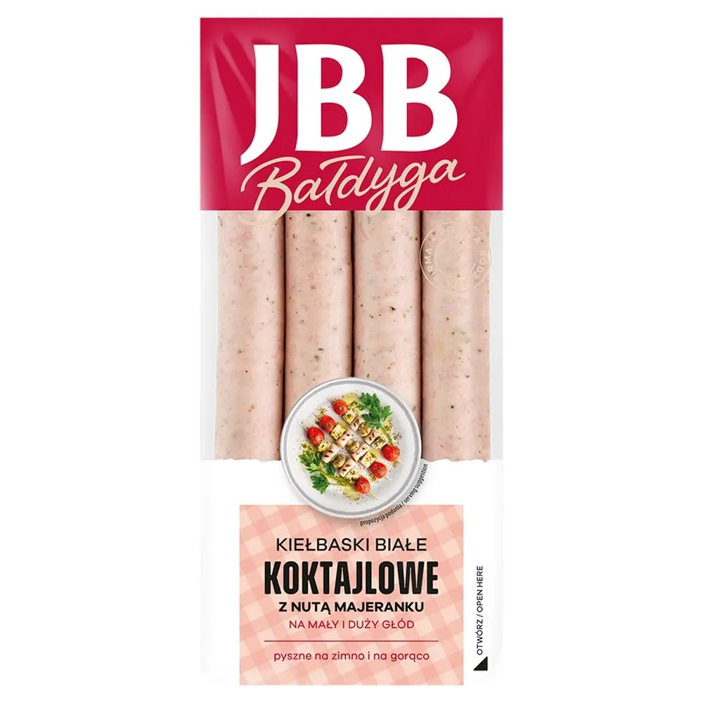 JBB Bałdyga Kiełbaski białe koktajlowe z nutą majeranku 190 g