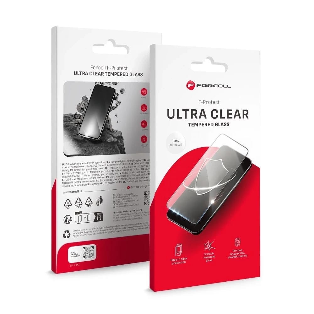 Szkło hartowane do iPhone 16 Plus Forcell Ultra Clear Glass czarne 9H