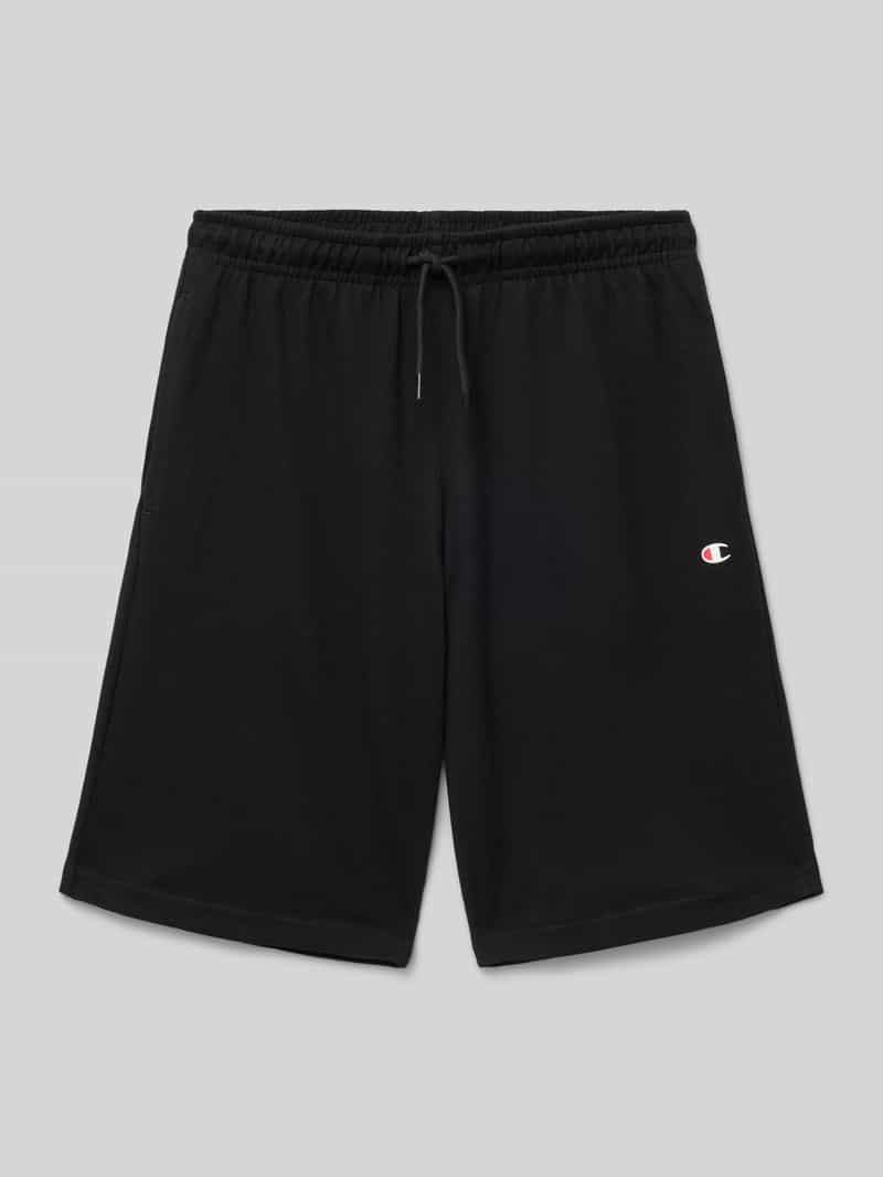 Szorty z dzianiny dresowej o kroju regular fit z nadrukiem z logo