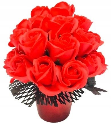 Walentynkowy Bukiet Z Kwiatami Mydlanymi Róże Pachną W Doniczce Dla Żony