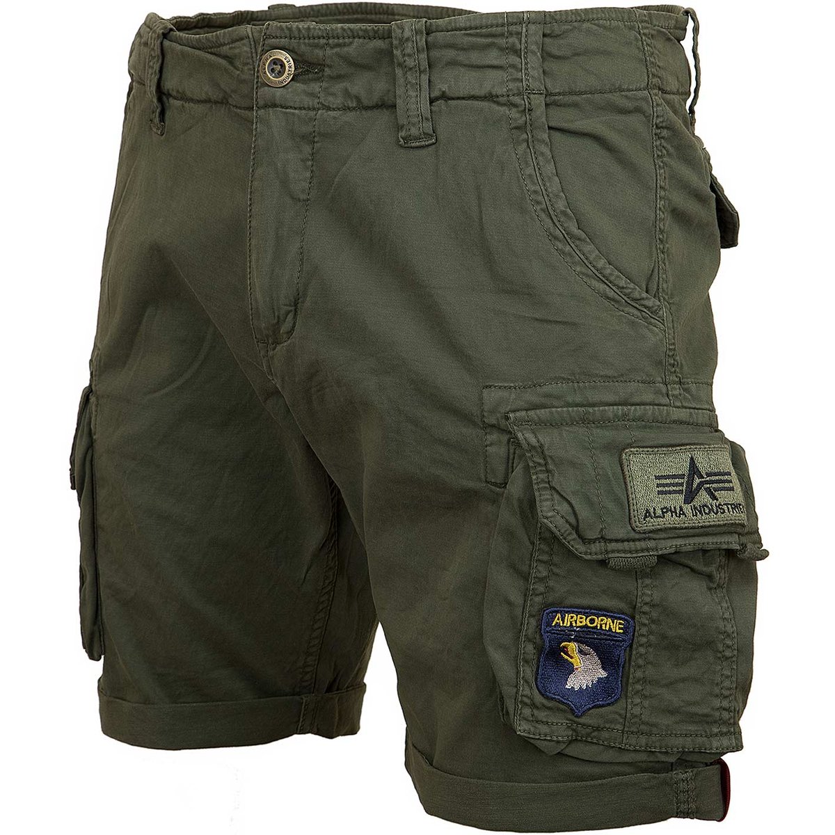 spodnie bojówki krótkie ALPHA INDUSTRIES - CREW SHORT PATCH DARK OLIVE-32
