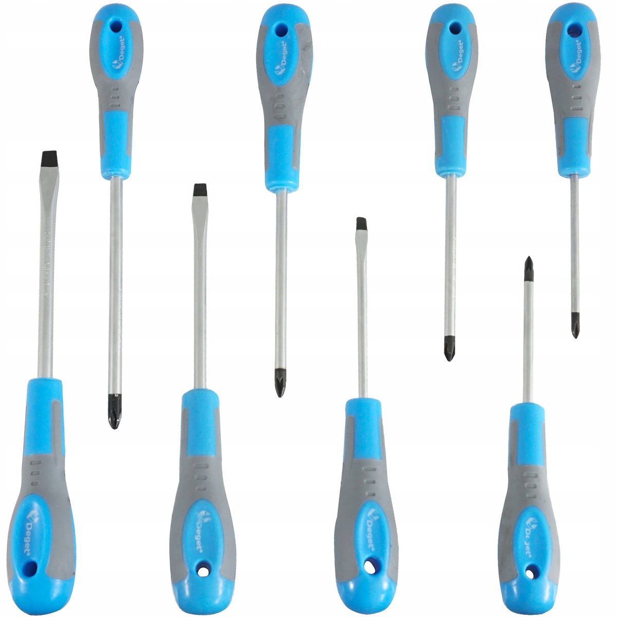 ZESTAW WKRĘTAKÓW ŚRUBOKRĘTÓW PŁASKIE 8 EL. DEGET