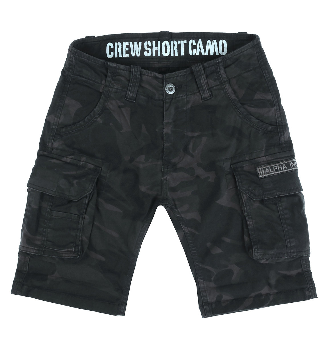 spodnie bojówki krótkie ALPHA INDUSTRIES - CREW SHORT BLACK CAMO-36