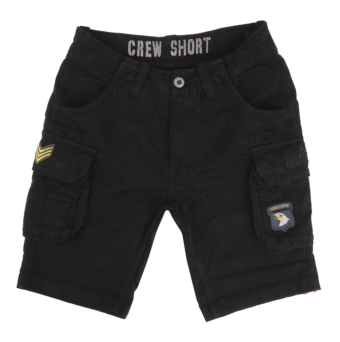 spodnie bojówki krótkie ALPHA INDUSTRIES - CREW SHORT PATCH BLACK-30