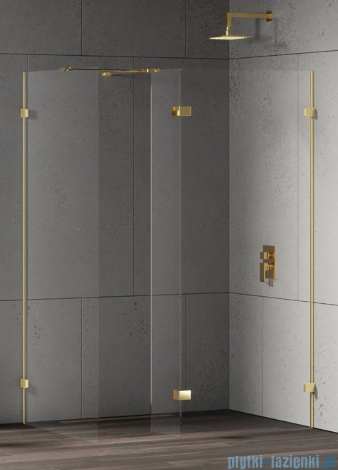 New Trendy Eventa Gold Shine kabina walk-in 120x80x200 cm z dodatkową ścianką przejrzyste EXK-4890/EXK-4864