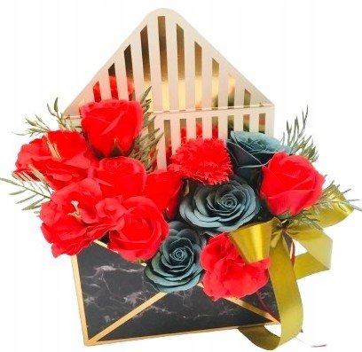 Kwiaty Mydlane Koperta Pudełko Bukiet Na Prezent Bliskich Urodziny Imieniny