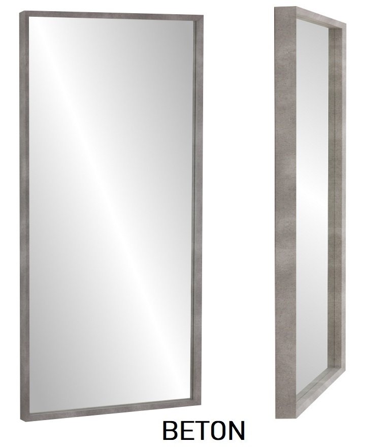 Lustro Profilmat 120x60cm wąska KASETONOWA rama BETON