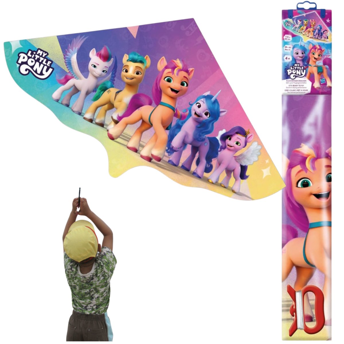 Latawiec dla dzieci My Little Pony zabawka kolorowy 1 linkowy dobrze lata