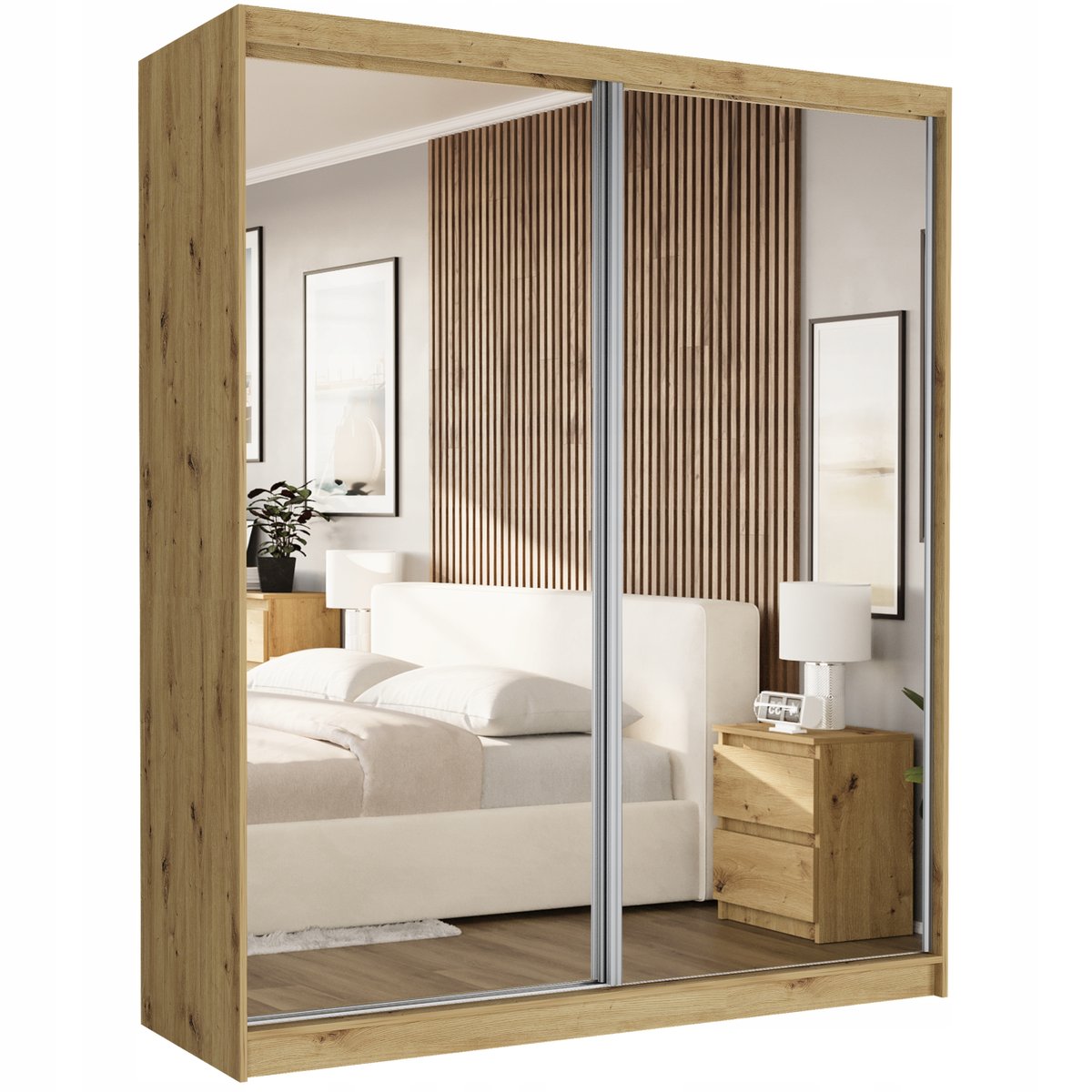 Szafa przesuwna Luna II 183 cm 2x lustro