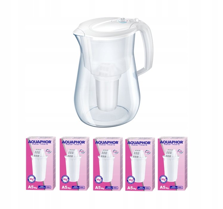 Dzbanek filtrujący Aquaphor Provance 4,2 l z 6 wkładami A5 Mg - biały
