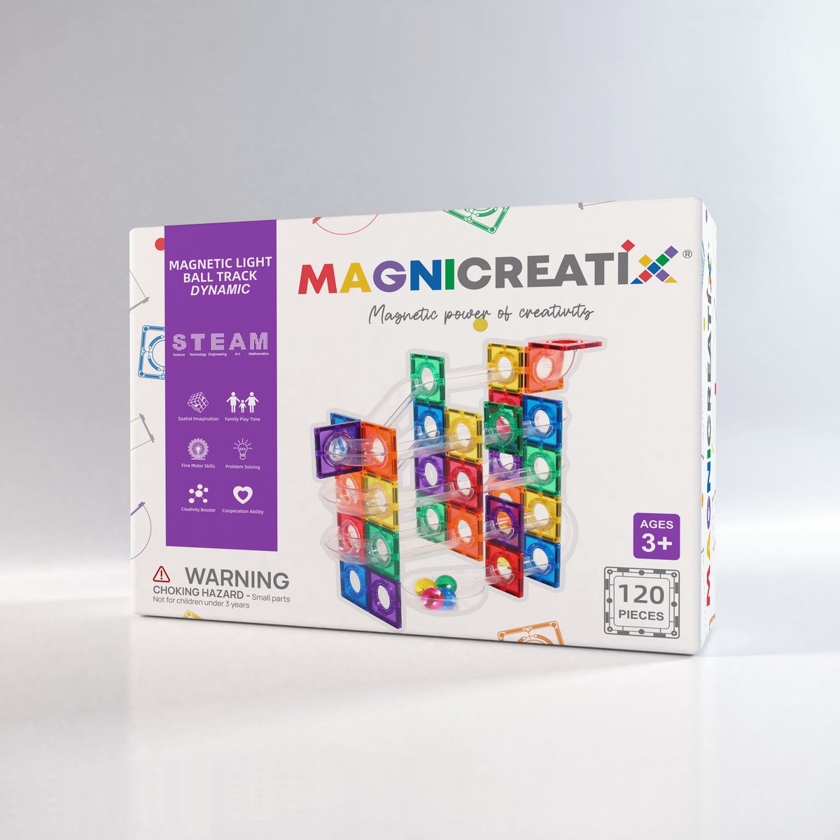 Klocki Magnetyczne KULODROM 120 el. MAGNICREATIX