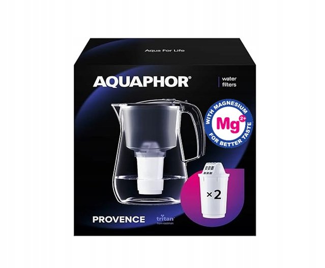 Dzbanek filrujący Aquaphor Provence 4.2 l z 2 wkładami. A5 Mg, czarny