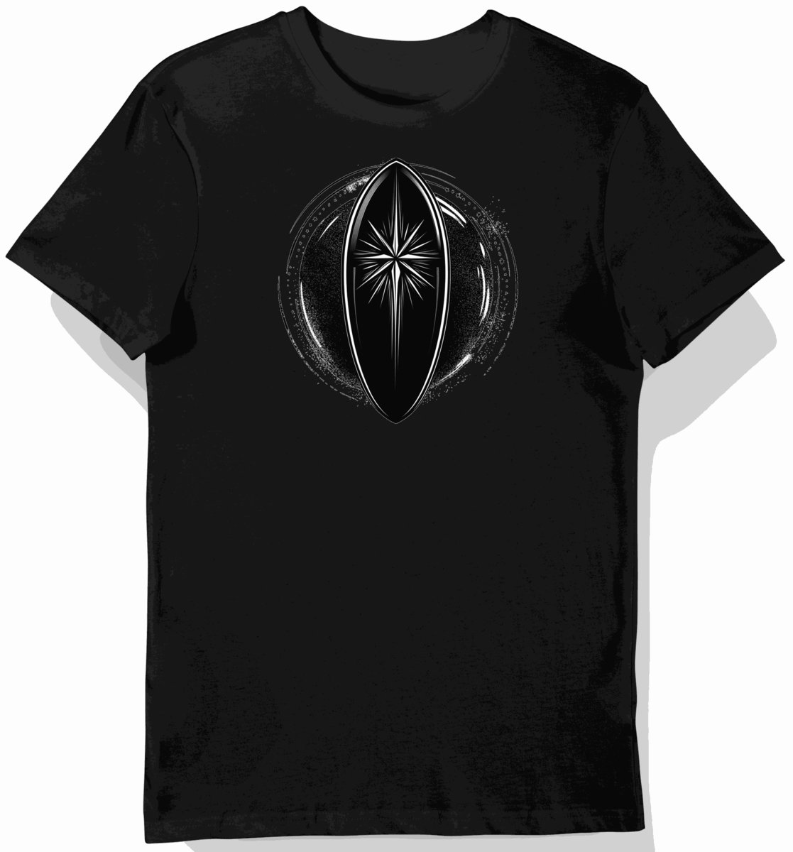 Koszulka męska czarna z grafiką sportową deski XL