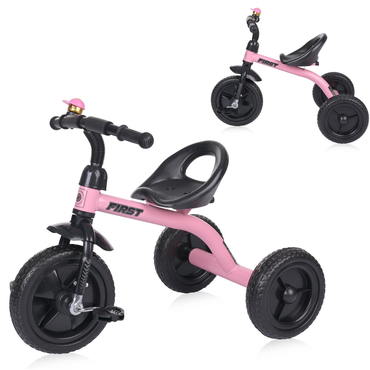 Rowerek trójkołowy dla dziecka lekki i zwrotny Lorelli First rowerek na prezent różowy