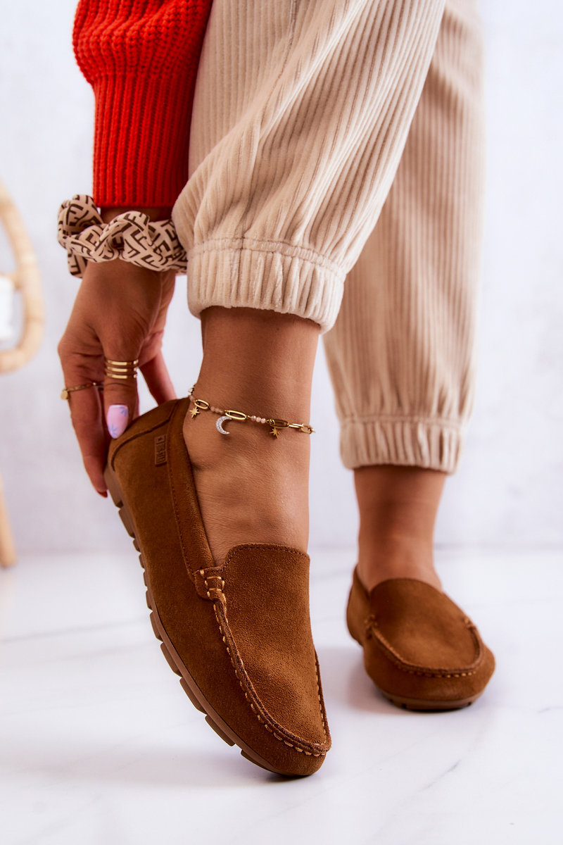 Damskie Zamszowe Mokasyny Big Star Jj274660 Camel-36
